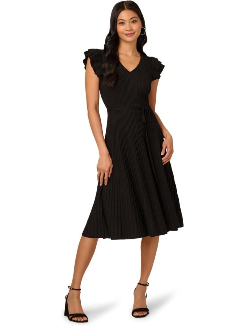 V-Neck Sweater Dress for Women - Cozy Knit, Perfect for Fall & Winter Outfits